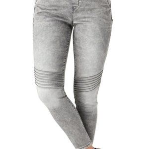 Levi's Denizen Gray Acid Wash High-Rise Moto Crop Jegging Skinny Jeans